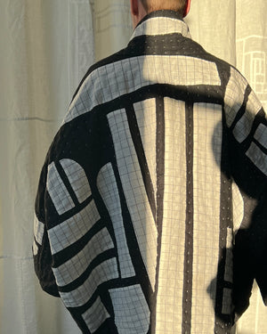 
                  
                    Load image into Gallery viewer, black linen applique jacket
                  
                