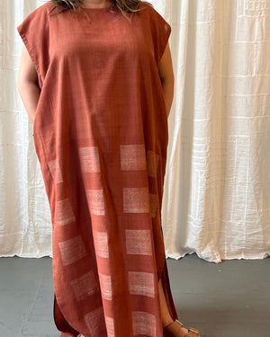
                  
                    Load image into Gallery viewer, silk and cotton madder root caftan dress
                  
                