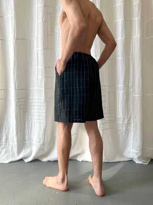 
                  
                    Load image into Gallery viewer, black grid linen shorts
                  
                