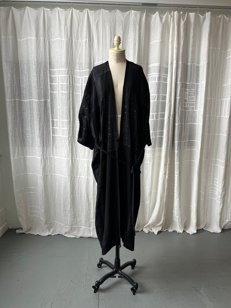 mixed silk robe