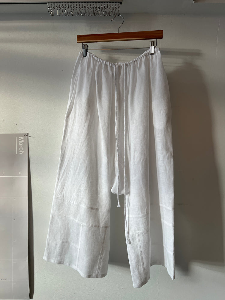 white linen pants