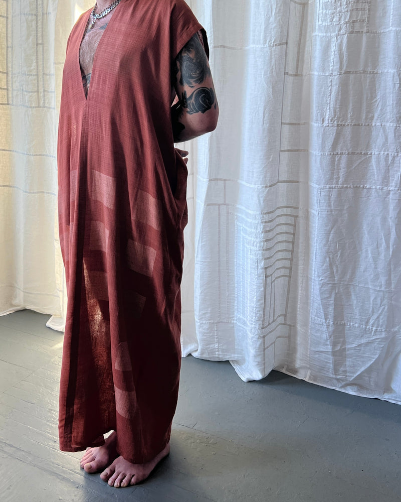 
                  
                    Load image into Gallery viewer, silk and cotton madder root caftan dress
                  
                