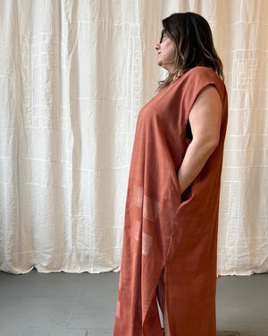 
                  
                    Load image into Gallery viewer, silk and cotton madder root caftan dress
                  
                