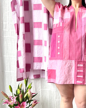 
                  
                    Load image into Gallery viewer, pink cochineal sleevless v-neck tunic
                  
                
